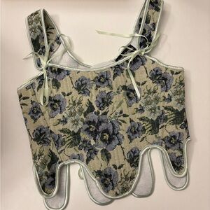 Floral Tapestry Corset Top